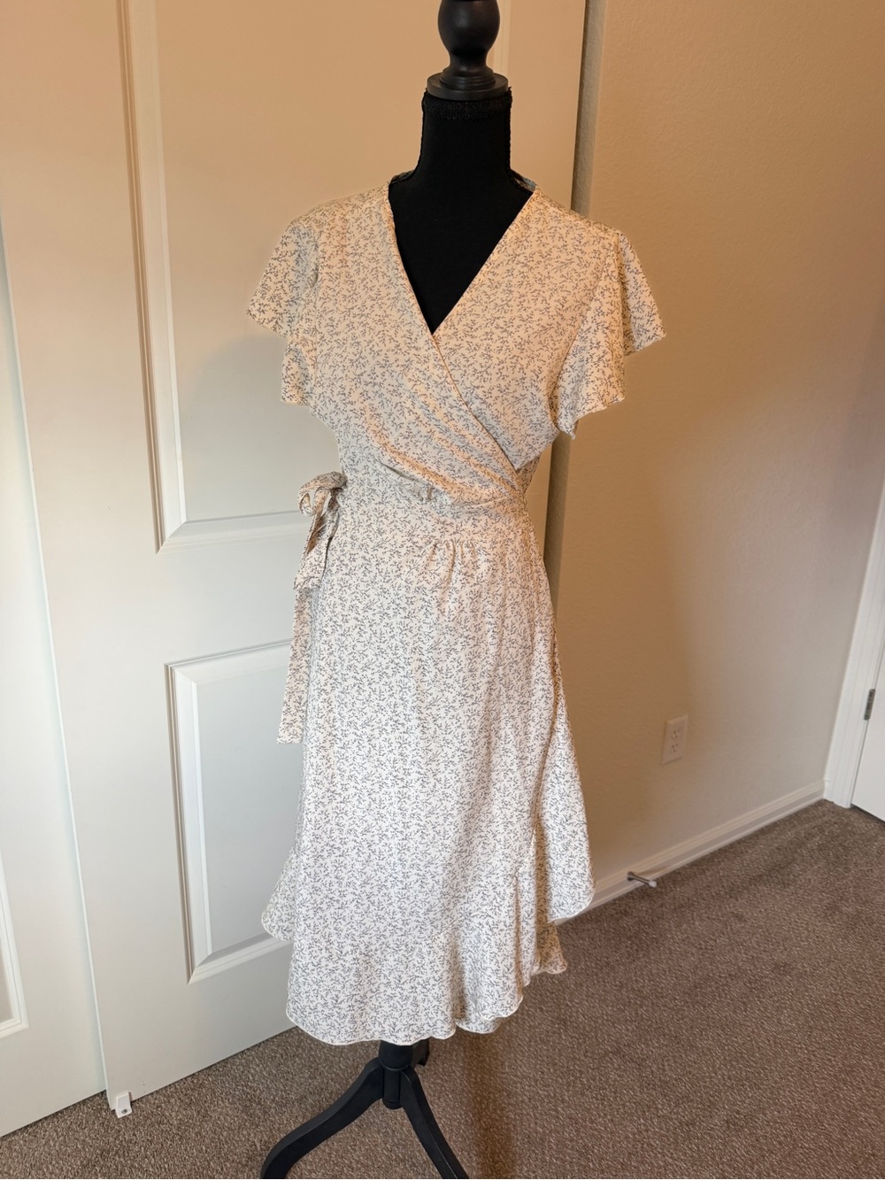 Floral Wrap Midi Dress